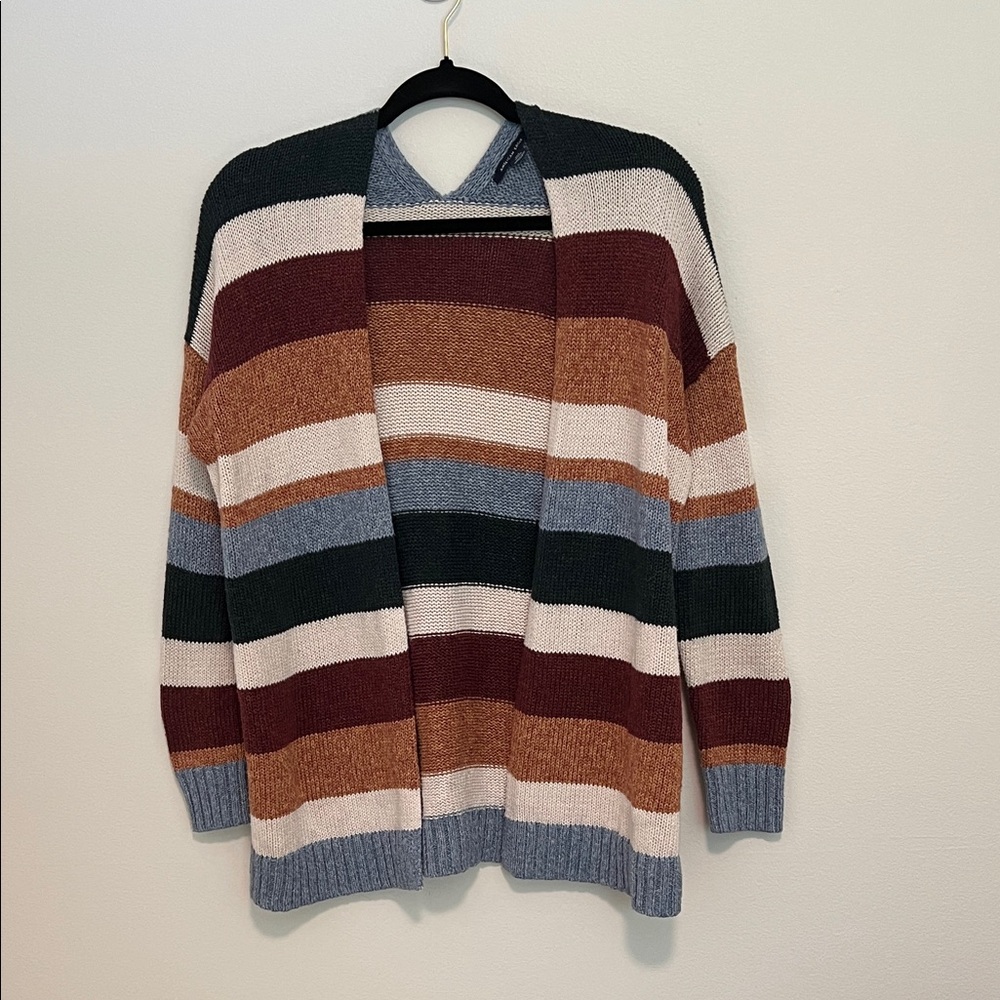 American Eagle Striped Open Cardigan